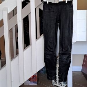 Helmut Lang Leather Legging sz0 Black EUC